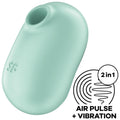 SATISFYER - PRO TO GO 2 ESTIMULADOR Y VIBRADOR DOBLE VERDE