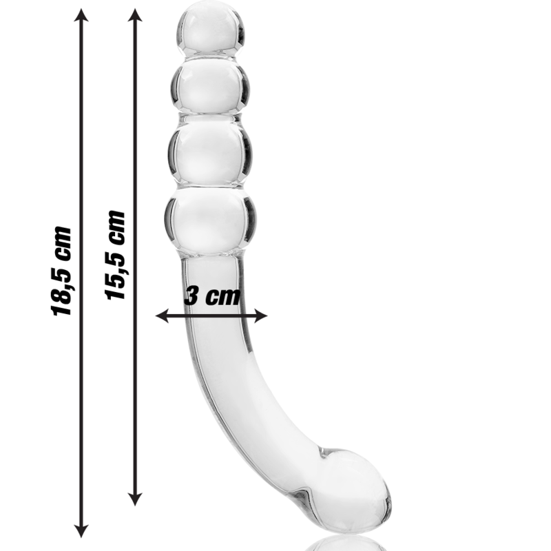 NEBULA SERIES BY IBIZA - MODELO 14 DILDO CRISTAL TRANSPARENTE 18.5 CM -O- 3 CM