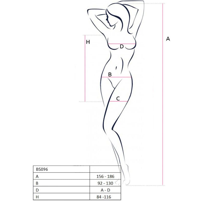 PASSION - BS096 BODYSTOCKING ROJO TALLA ÚNICA