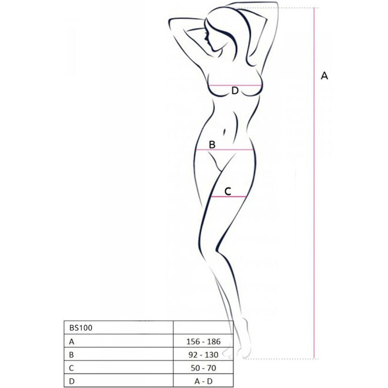 PASSION - BS100 BODYSTOCKING ROJO TALLA ÚNICA