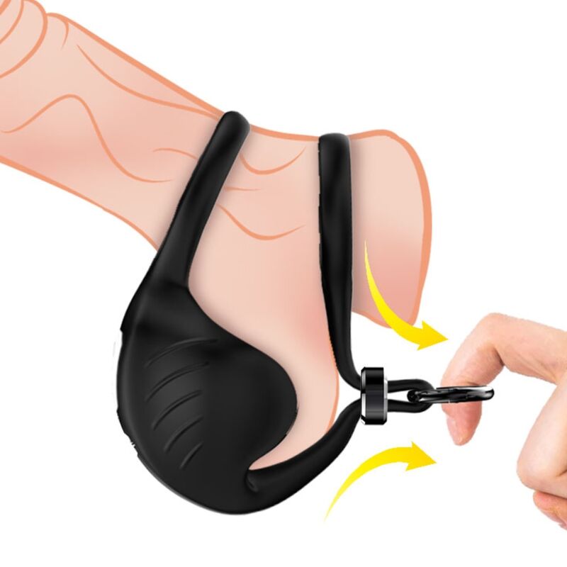 ARMONY - MANTA ANILLO VIBRADOR TESTÍCULOS CONTROL REMOTO NEGRO