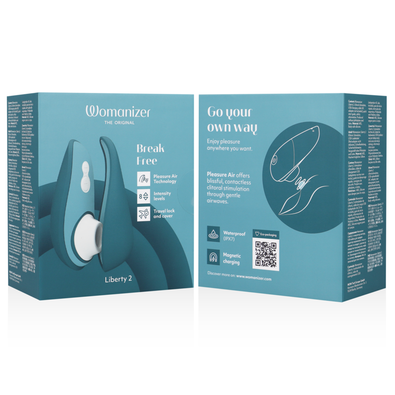 WOMANIZER - LIBERTY 2 ESTIMULADOR & SUCCIONADOR CLÍTORIS AZUL