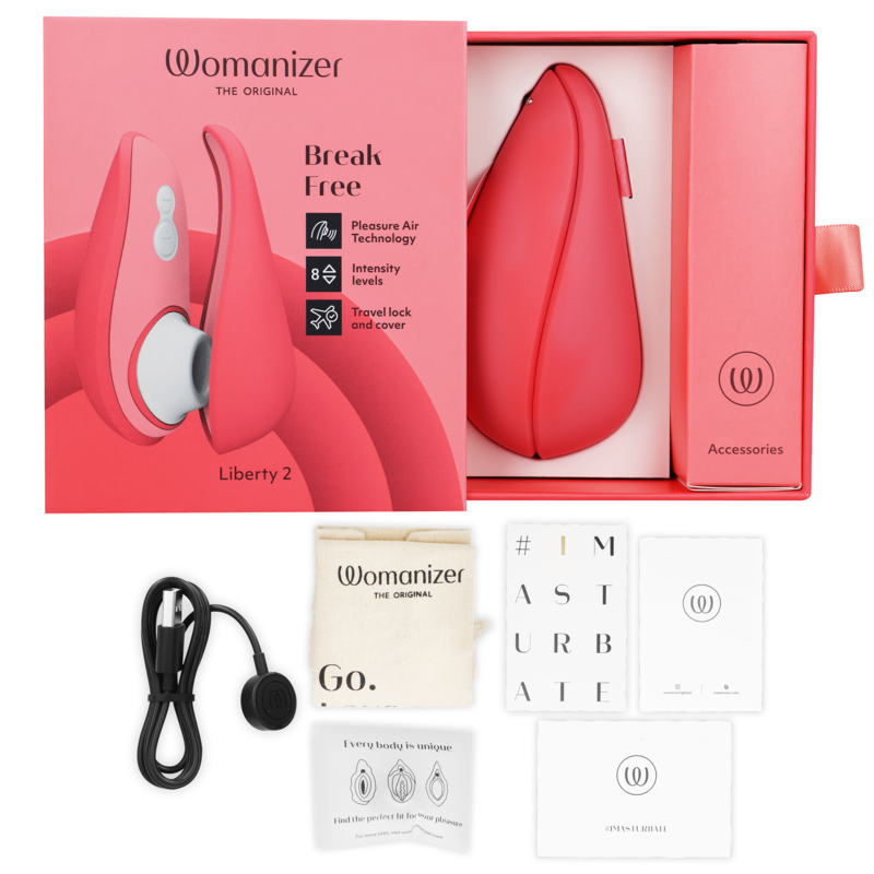 WOMANIZER - LIBERTY 2 ESTIMULADOR & SUCCIONADOR CLÍTORIS ROSA