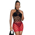 SUBBLIME - 952242 VESTIDO DE REJILLA ELÁSTICO DEGRADADO ROJO Y NEGRO TALLA ÚNICA