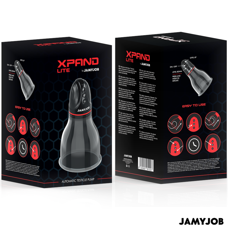 JAMYJOB - XPAND LITE BOMBA AUTOMÁTICA DE TESTÍCULOS 3 NIVELES DE SUCCIONADOR GRIS
