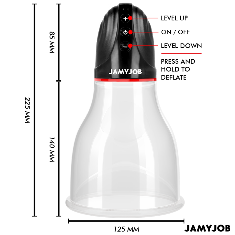 JAMYJOB - XPAND LITE BOMBA AUTOMÁTICA DE TESTÍCULOS 3 NIVELES DE SUCCIONADOR GRIS