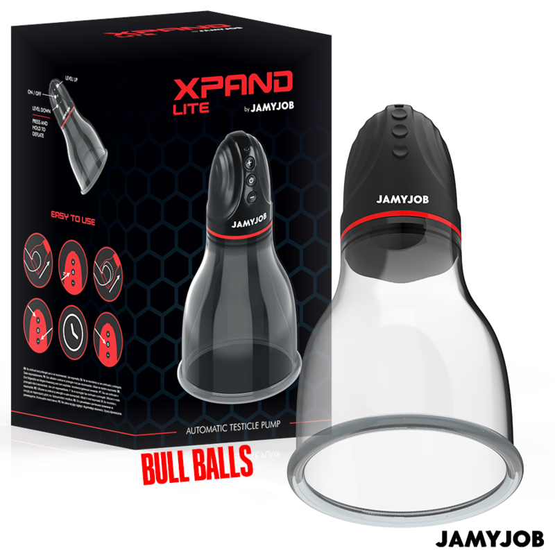 JAMYJOB - XPAND LITE BOMBA AUTOMÁTICA DE TESTÍCULOS 3 NIVELES DE SUCCIONADOR GRIS