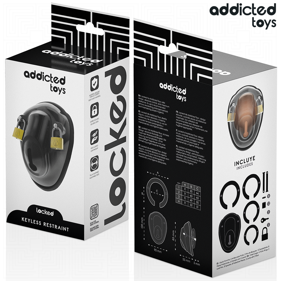 ADDICTED TOYS LOCKED - KEYLESS RESTRAINT JAULA PARA PENE 11,5 CM