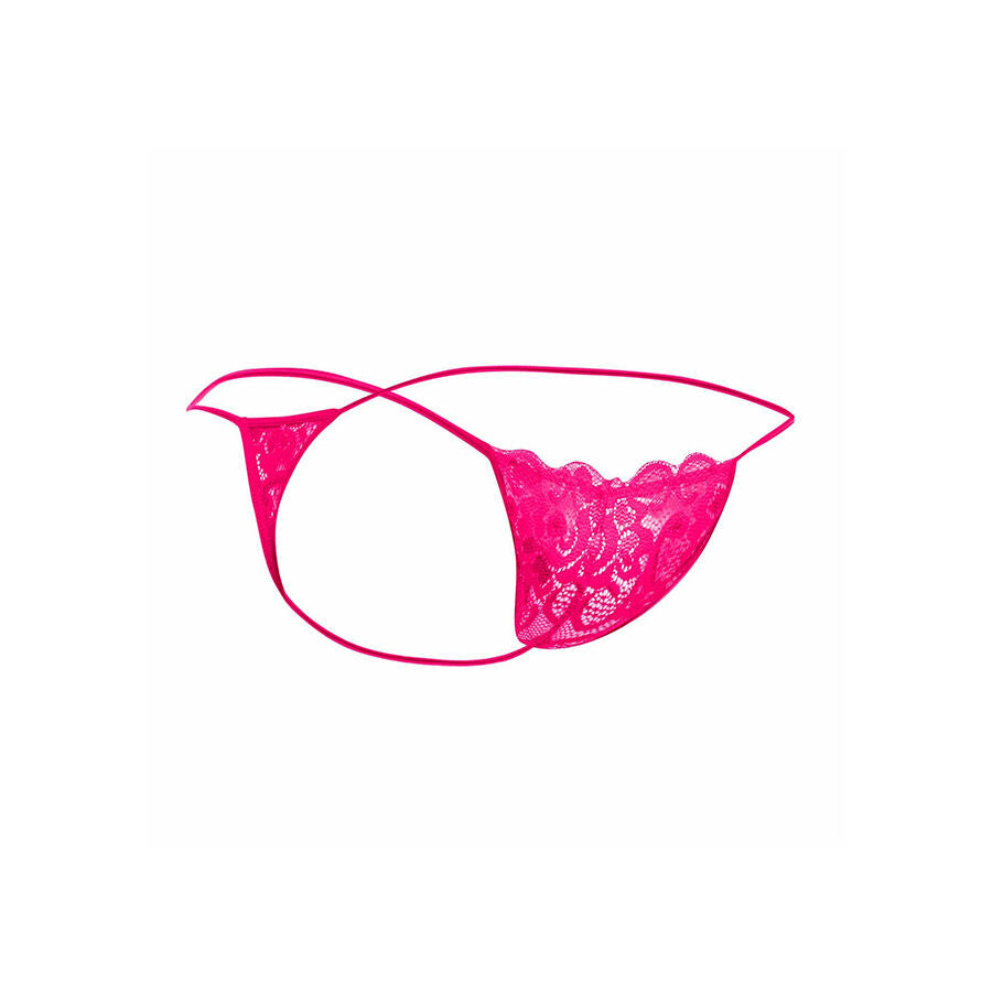 MOB - TANGA DE ENCAJE ROSA TALLA S/M
