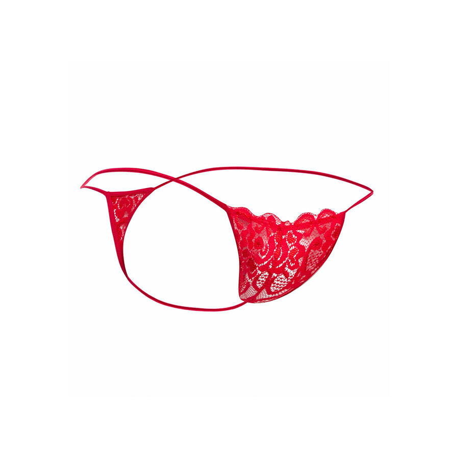 MOB - TANGA DE ENCAJE ROJO TALLA S/M