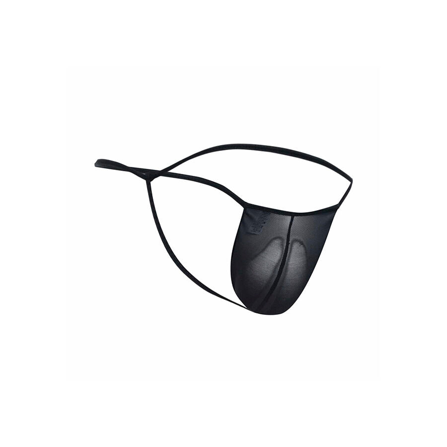 MOB - TANGA TRANSPARENTE CON FORMA DE T NEGRO TALLA S/M