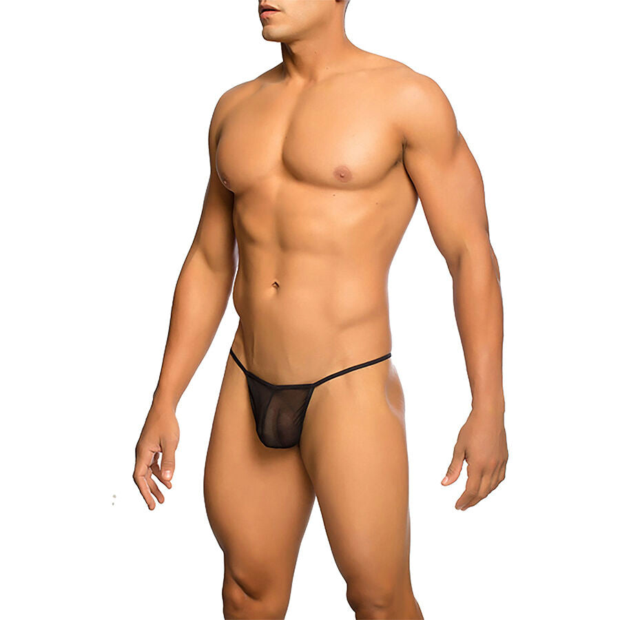 MOB - TANGA TRANSPARENTE CON FORMA DE T NEGRO TALLA L/XL