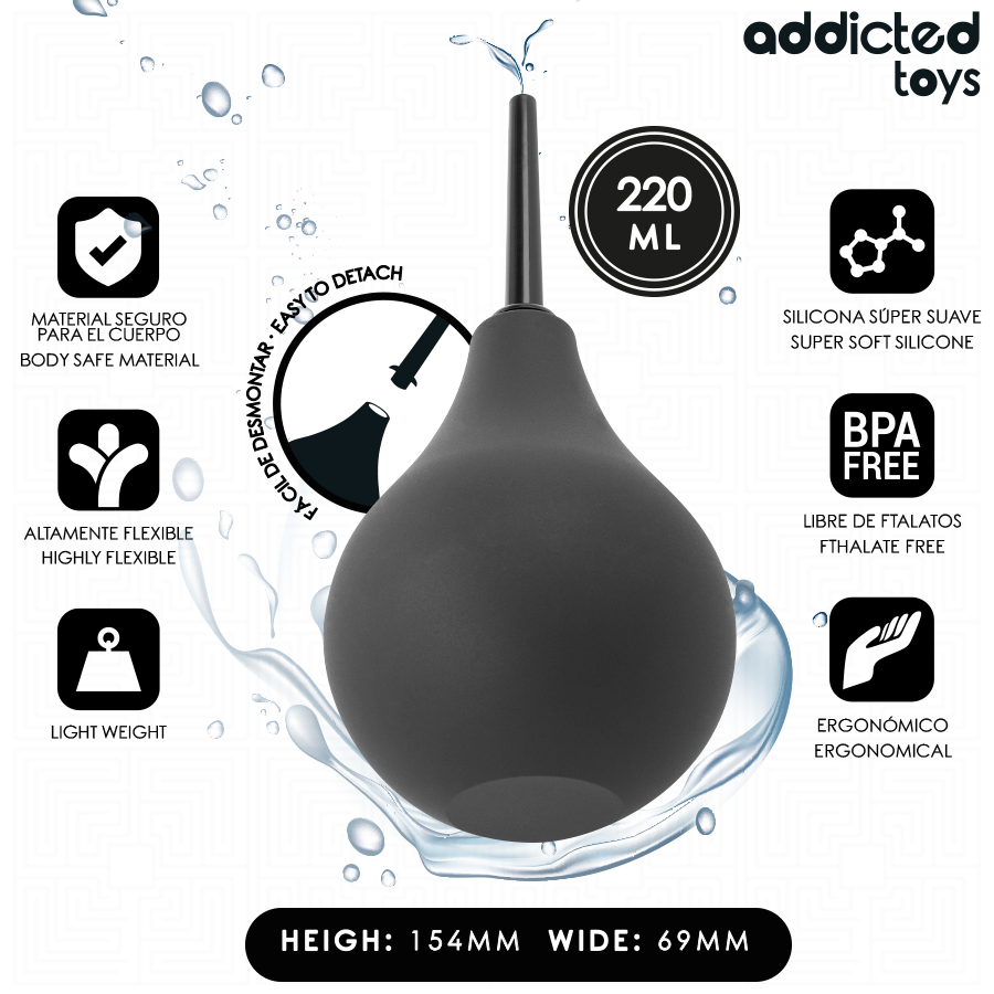 ADDICTED TOYS - LIMPIADOR ANAL DE VIAJE TALLA L 220 ML