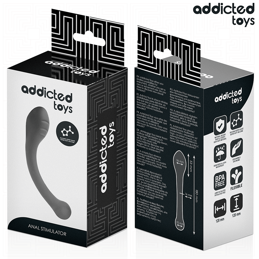 ADDICTED TOYS - ESTIMULADOR ANAL DOBLE SILICONA 18 CM