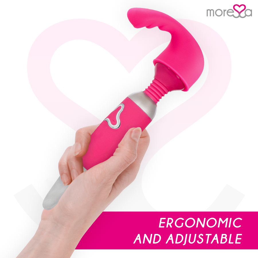 MORESSA - ODILON WAND POTENTE MOTOR MAS DOS CABEZALES PREMIUM SILICONE RECARGABLE