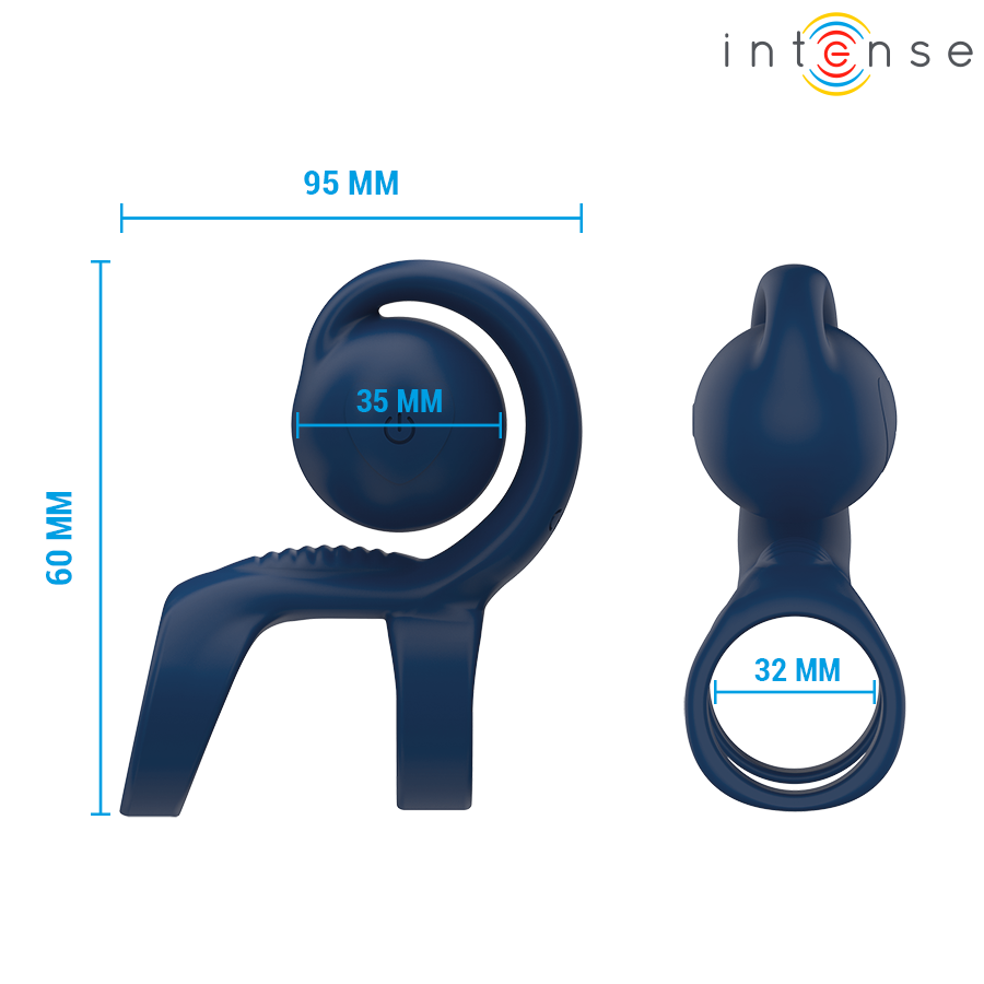 INTENSE - TYSON ANILLO POTENCIADOR CON CARACOL VIBRADOR Ø 3,2 CM