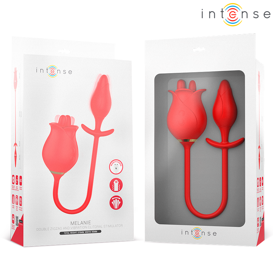 INTENSE - MELANIE DOBLE ESTIMULADOR CLÍTORIS CON LENGUA ZIGZAG