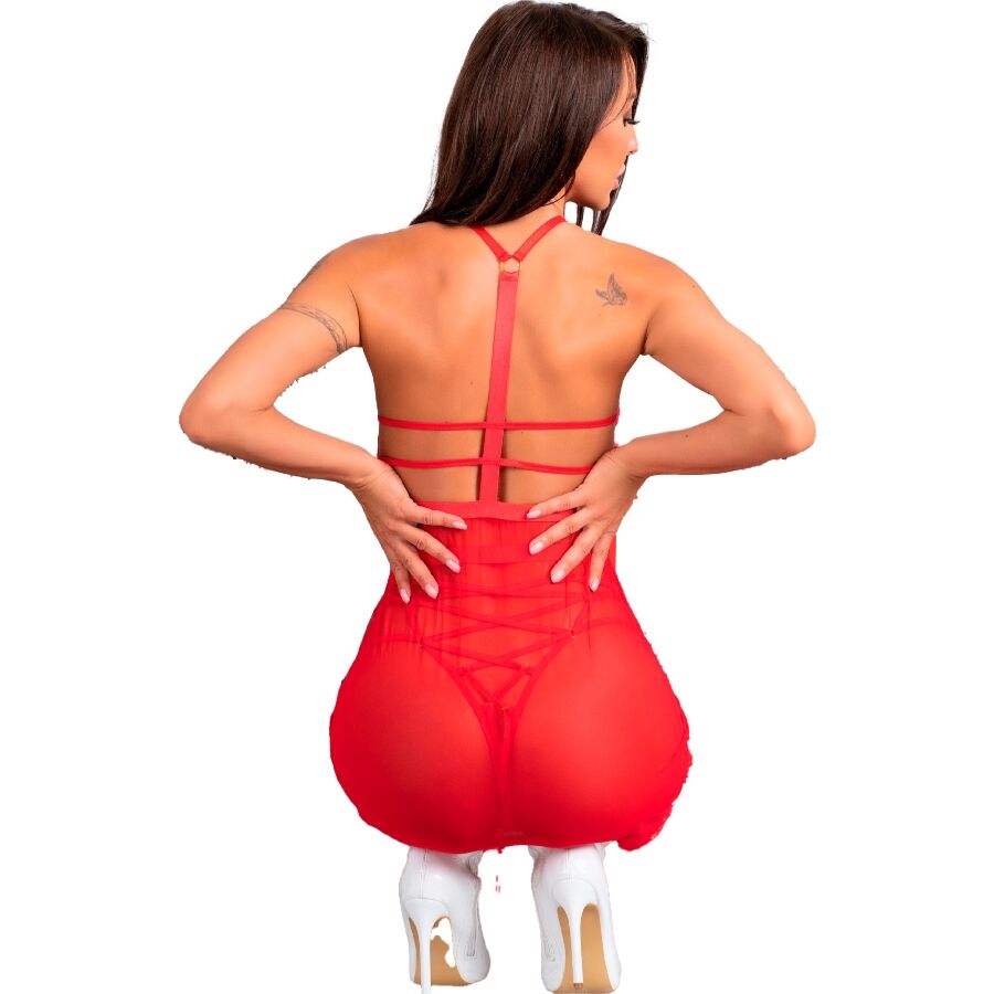 LIVCO CORSETTI FASHION - SANTAS CANDY LC 90722 CAMISA + TANGA NAVIDEÑO S/M