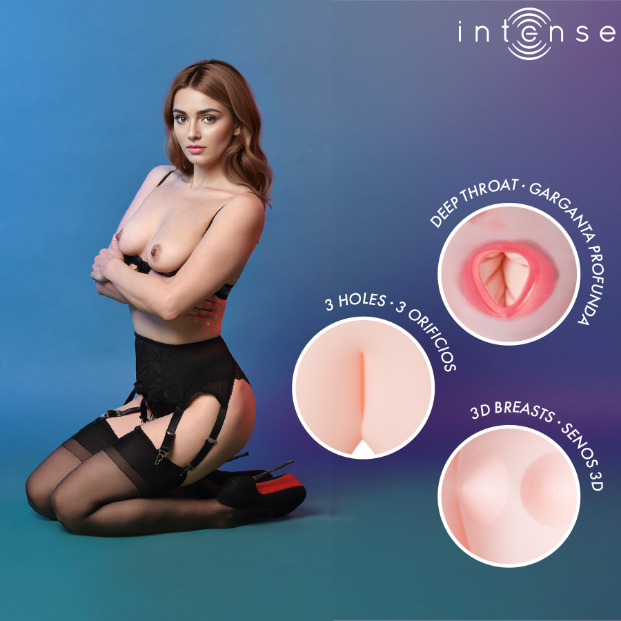 INTENSE DOLLS - MONIQUE MUÑECA HINCHABLE CON TRES ORIFICIOS