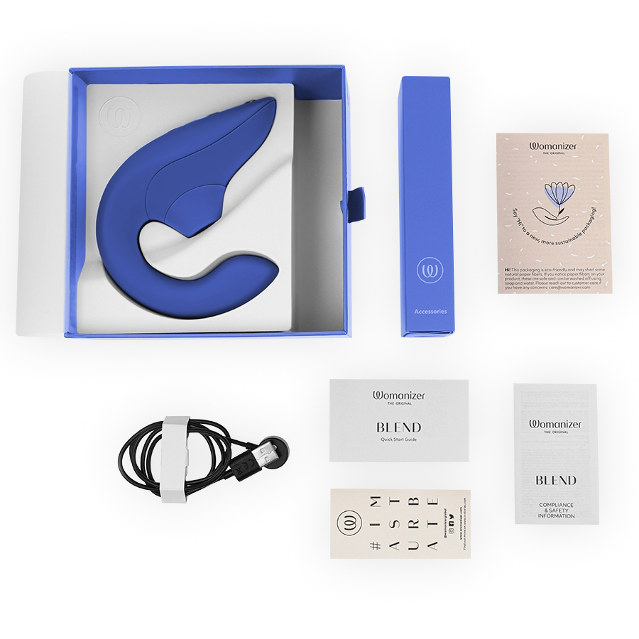 WOMANIZER - BLEND ESTIMULADOR VIBRADOR RABBIT AZUL