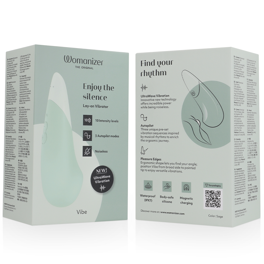 WOMANIZER - VIBE VIBRADOR LAY-ON SILENCIOSO VERDE CLARO