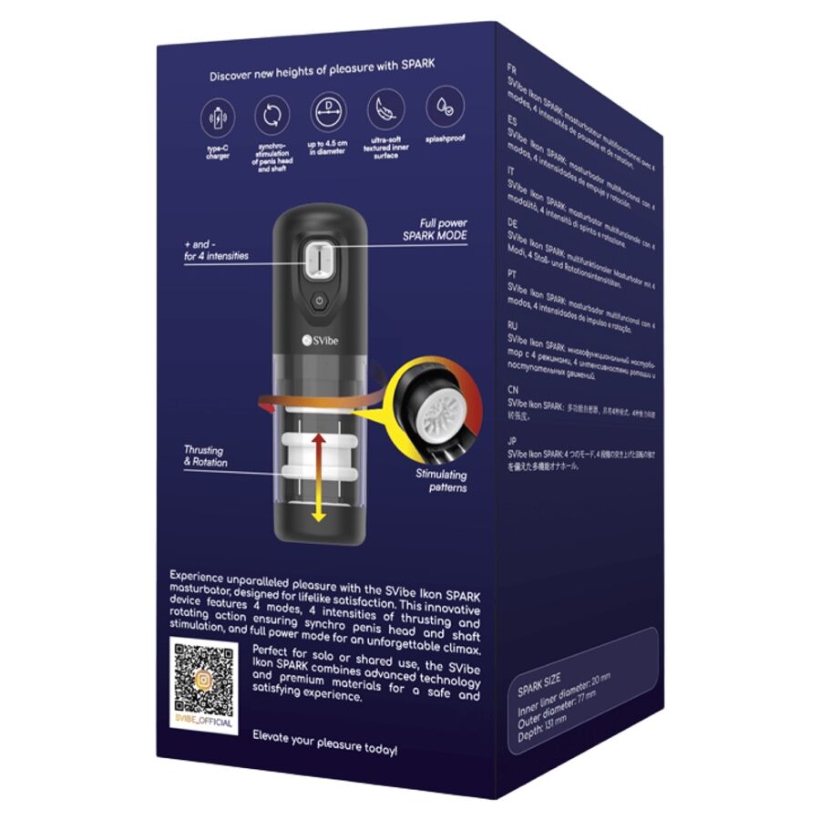 SNAIL VIBE - IKON SPARK MASTURBADOR CON EMPUJE Y ROTACIÓN