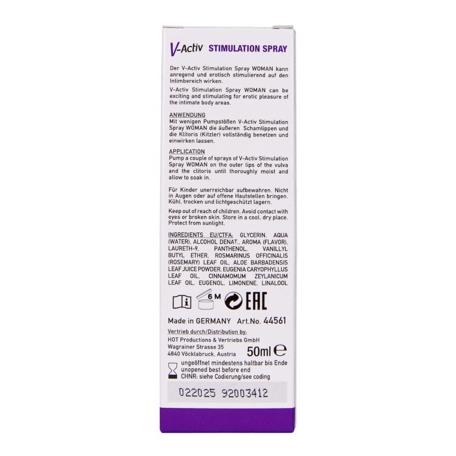 HOT - V-ACTIV SPRAY ESTIMULANTE PARA MUJER 50 ML
