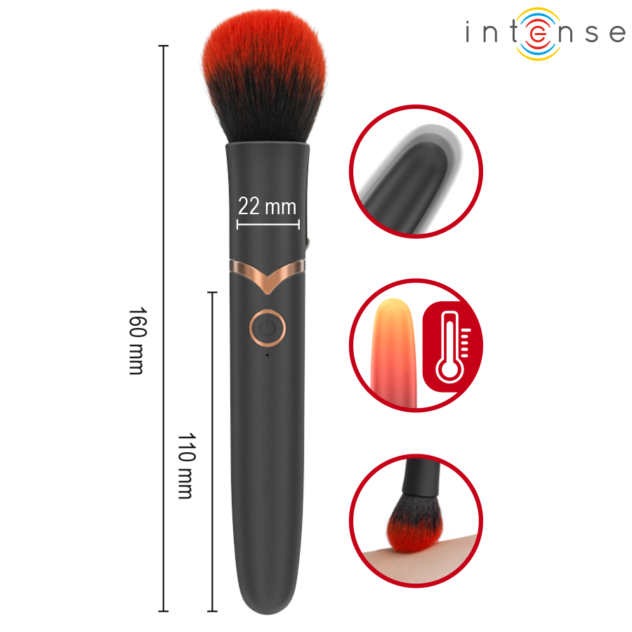 INTENSE - EMILIA VIBRADOR BROCHA CON EFECTO CALOR 16 CM