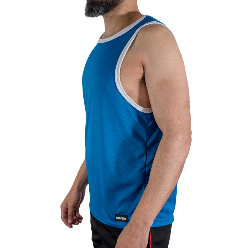 MACHO - CMV002 CAMISETA GYM AZUL L/XL