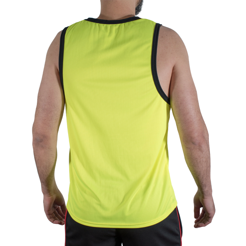 MACHO - CMV001 CAMISETA GYM AMARILLA L/XL