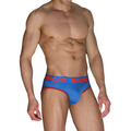 MACHO - MCH005 SLIP CLÁSICO AZULÓN + ROJO XL