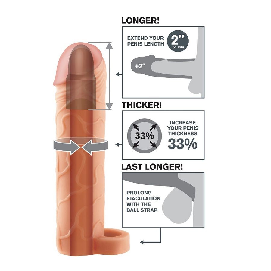 FANTASY X- TENSIONS - PERFECT 2 EXTENSIÓN PENE CON CORREA