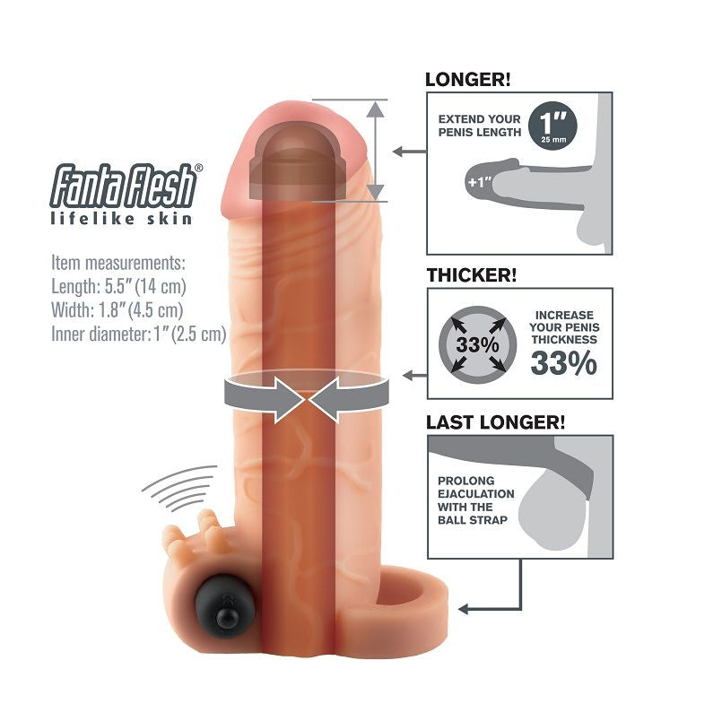 FANTASY X- TENSIONS - EXTENSIÓN PARA EL PENE CON VIBRADOR REAL FEEL 1