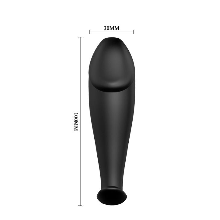 PRETTY LOVE - PLUG ANAL SILICONA FORMA PENE Y 12 MODOS VIBRACIÓN NEGRO