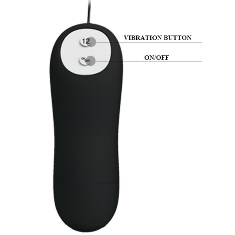PRETTY LOVE - PLUG ANAL SILICONA FORMA ANCLA 12 MODOS VIBRACIÓN NEGRO