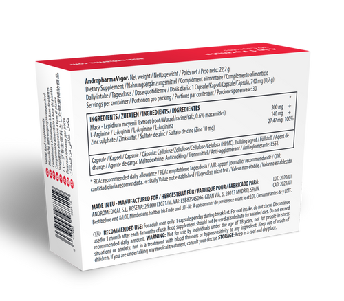 Andropharma Vigor – Complemento alimenticio herbal para la libido masculina