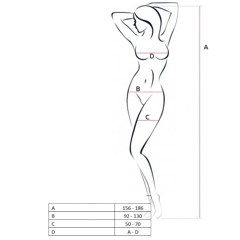 PASSION - WOMAN BS057 BODYSTOCKING ROJO TALLA ÚNICA