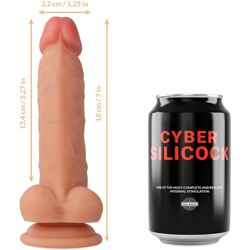 CYBER SILICOCK - ARNÉS SILICONA LIQUIDA JUDE 18 CM -O- 3.2 CM
